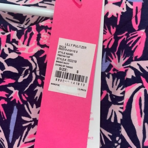Lilly Pulitzer Tristan Top in Bright Navy Swing of Things Size Small - Picture 6 of 6